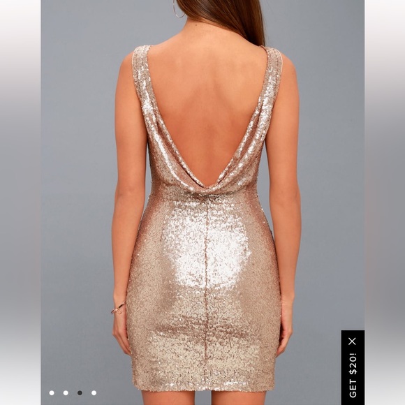 Lulus Shine Time Gold Sequin Dress size XS NWT - Picture 3 of 6